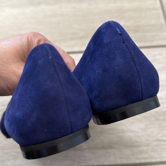 Vince Camuto Bicanna Suede Square Toe Flats 5.5 Navy‎ Blue Elegant Shoes - Picture 6 of 8